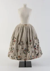 Enagua bordada en lana multicolor, 1690s